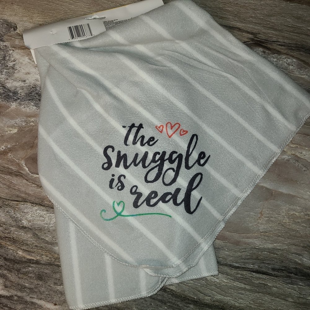 Fleece gray baby blanket